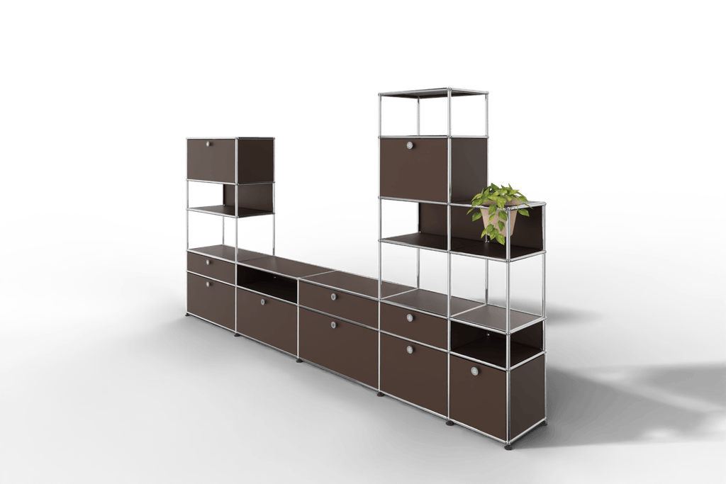 Regalwand mit Pflanzeneinsatz, offene und geschlossene Fächer kombiniert  Produktbild