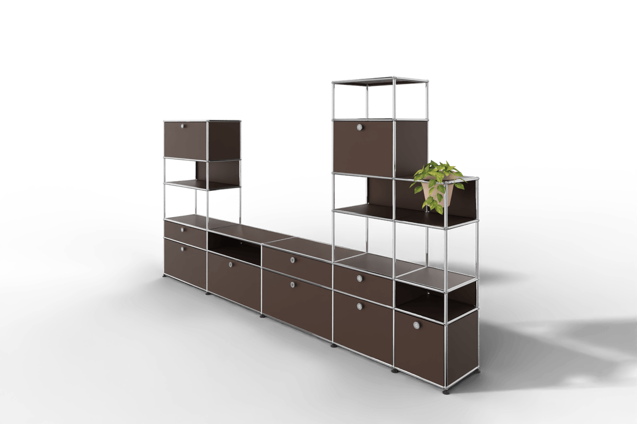 Regalwand mit Pflanzeneinsatz, offene und geschlossene Fächer kombiniert  Produktbild