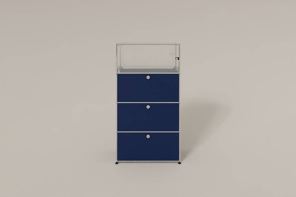 USM Haller Regal, 3 Klapptüren, 1 Vitrinen-Element Produktbild