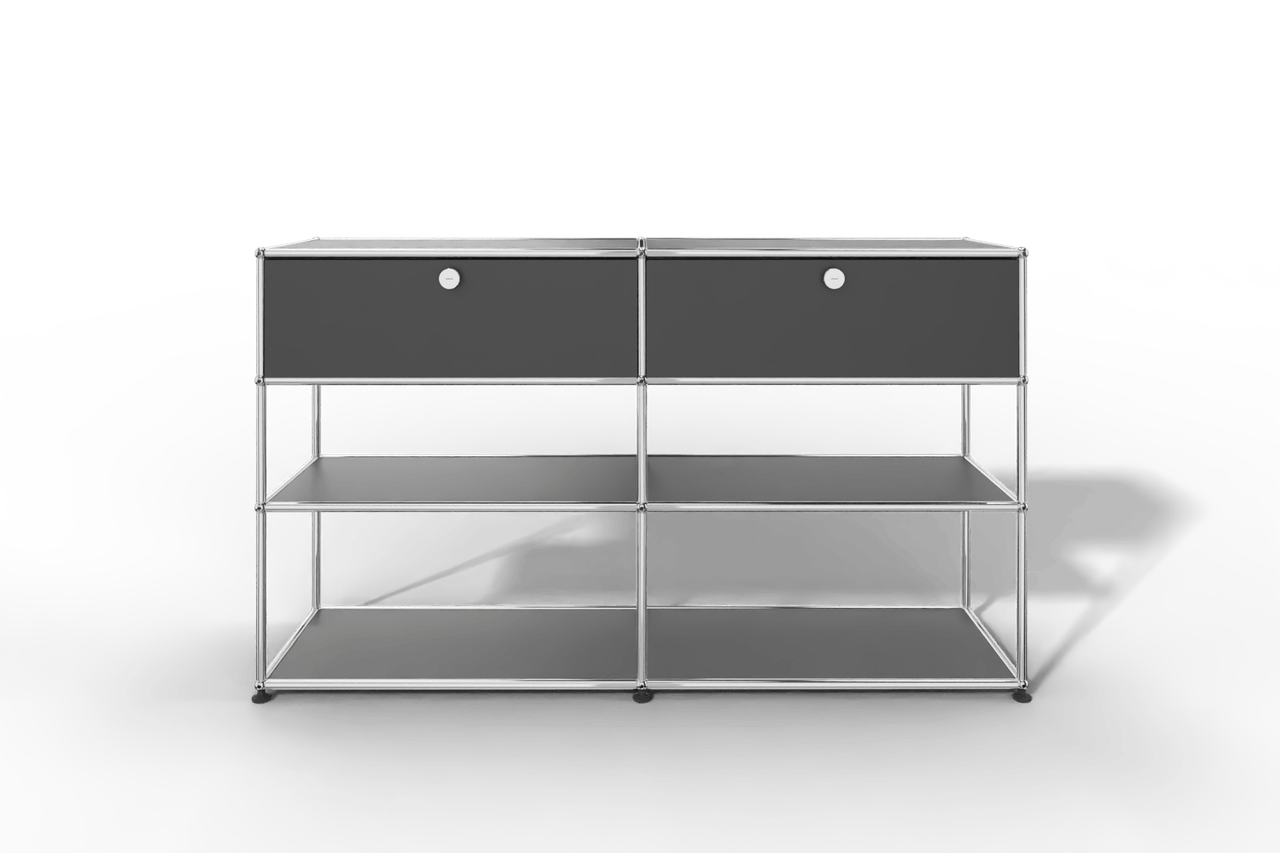 USM Haller Highboard mit 2 Klapptüren und 2 offenen Ebenen Produktbild