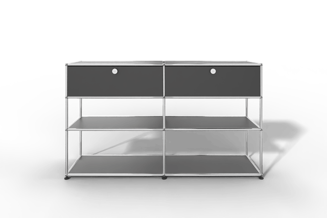 USM Haller Highboard mit 2 Klapptüren und 2 offenen Ebenen