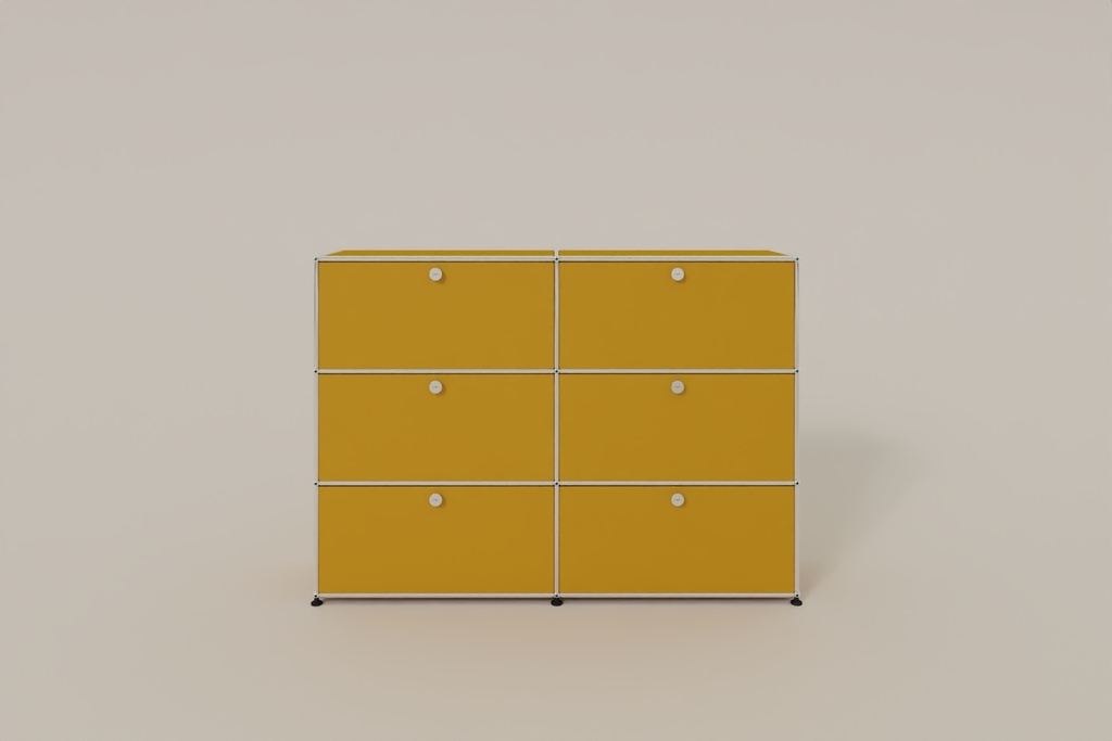USM Haller Highboard, mit 6 Klapptüren, von Paul Schärer & Fritz Haller