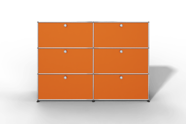 USM Haller Highboard, mit 6 Klapptüren, von Paul Schärer & Fritz Haller