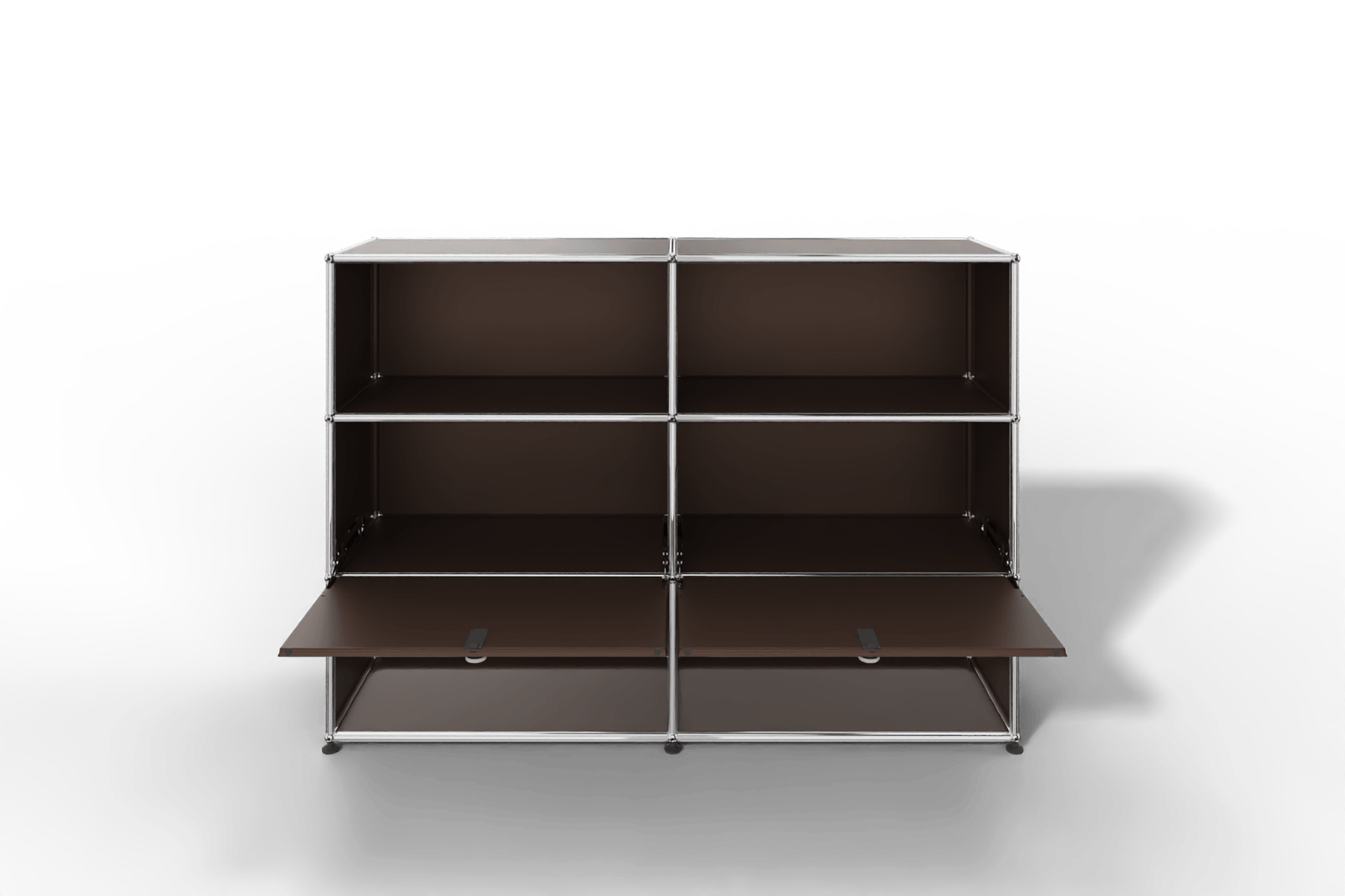 USM Haller Highboard mit 2 Klapptüren und 4 offenen Fächern in 14 Farben. Produktbild