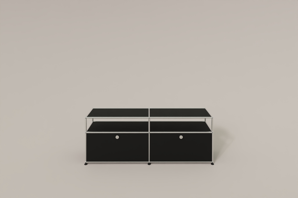 USM Haller Lowboard, mit 2 Klapptüren, von Paul Schärer & Fritz Haller