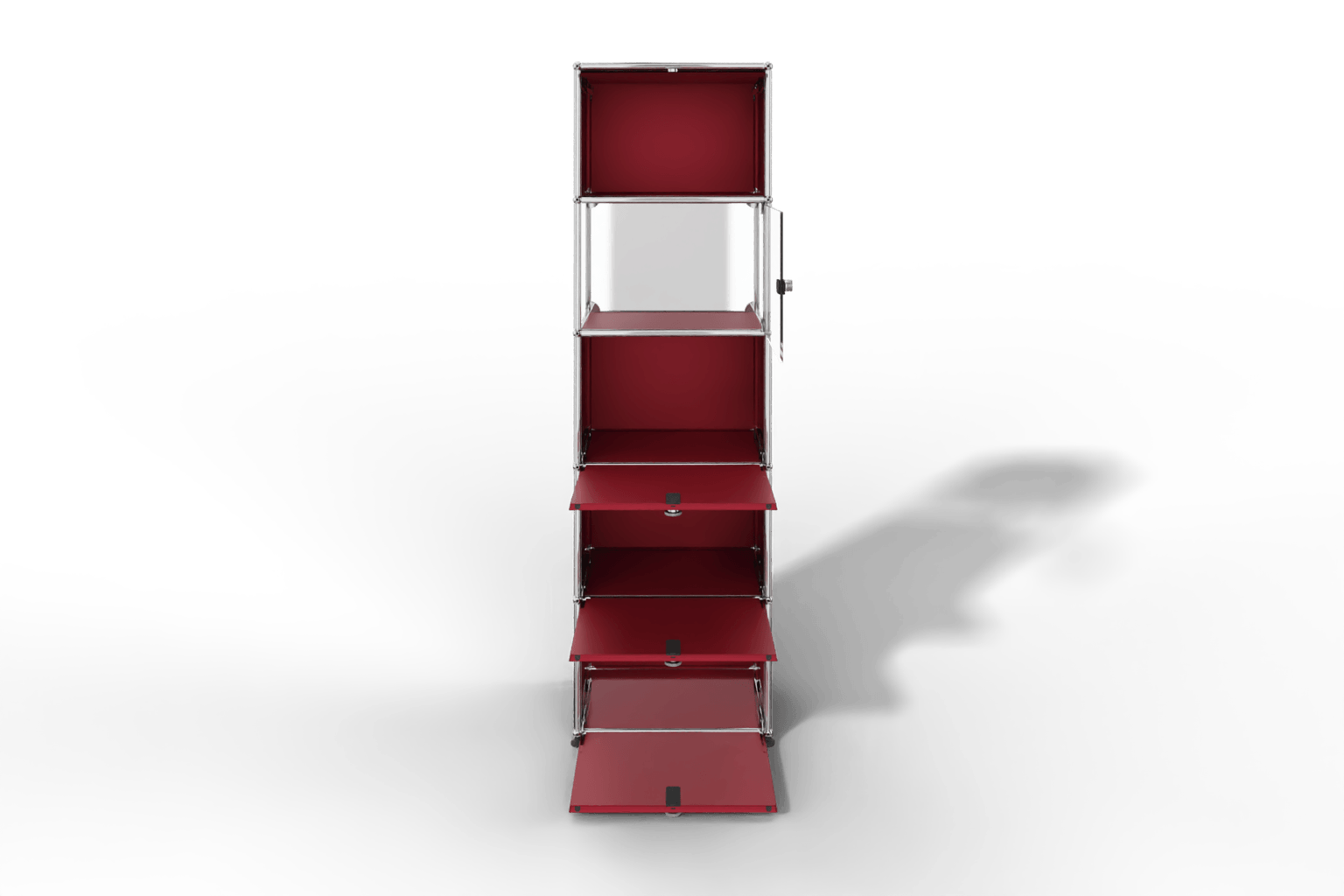 USM Haller schmales Regal mit Glasabteil Produktbild