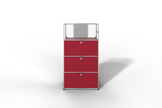 USM Haller Regal, 3 Klapptüren, 1 Vitrinen-Element