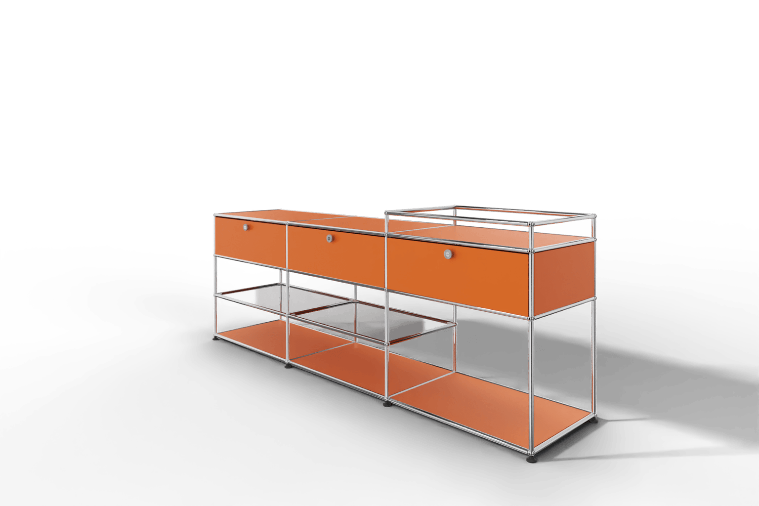 Sideboard mit 3 Klapptüren und offenen Fächern Produktbild