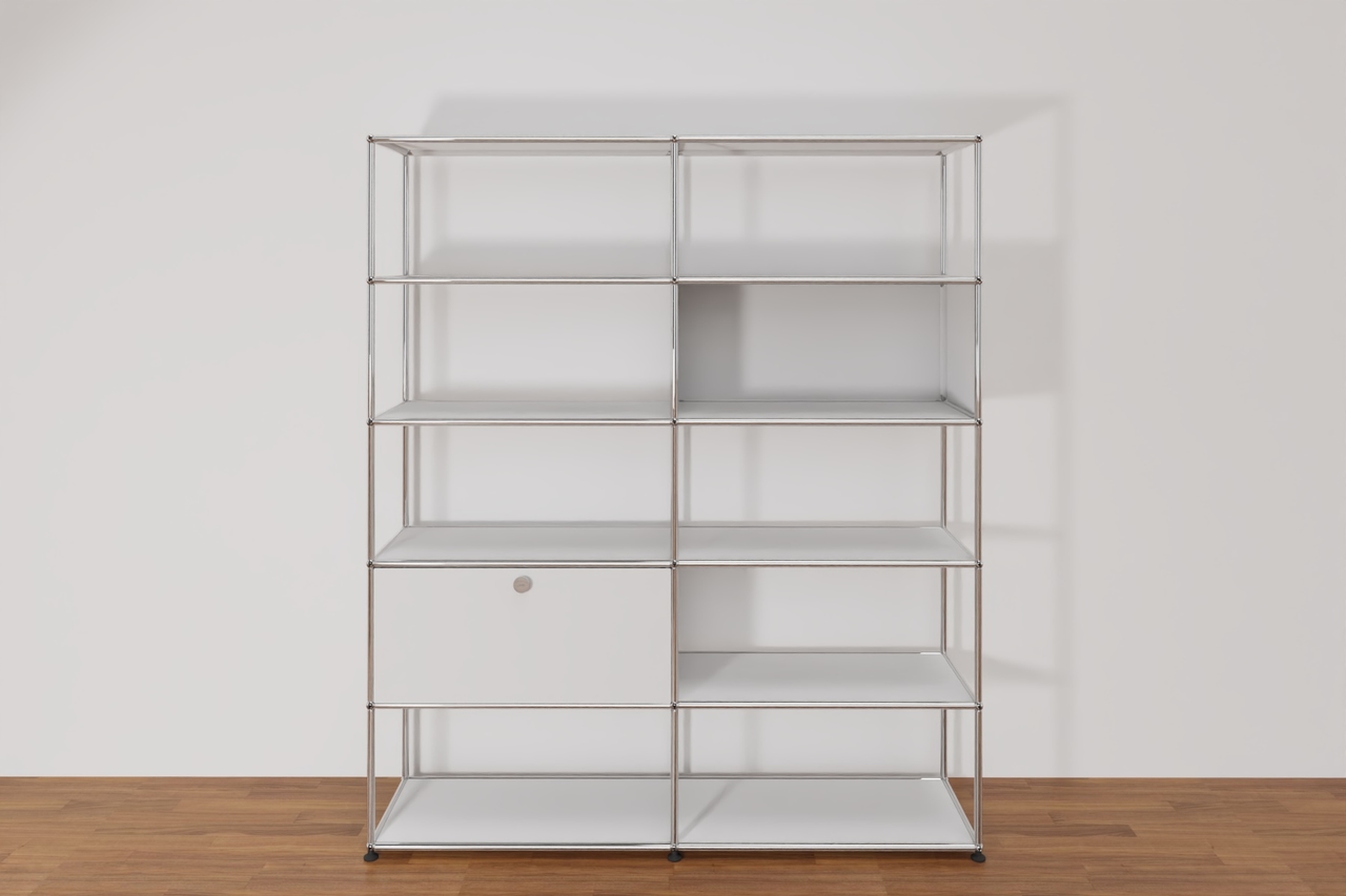 Original USM Haller Regalwand, offene und geschlossene Fächer kombiniert Produktbild