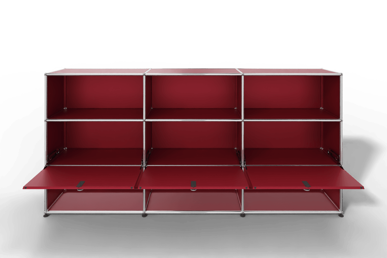 USM Haller Highboard mit 3 Klapptüren und 6 offenen Fächern Produktbild