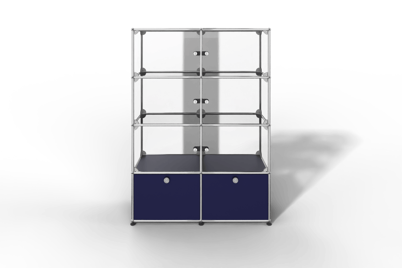 USM Haller Glasvitrine mit 6 Glastüren und 2 Klapptüren Produktbild