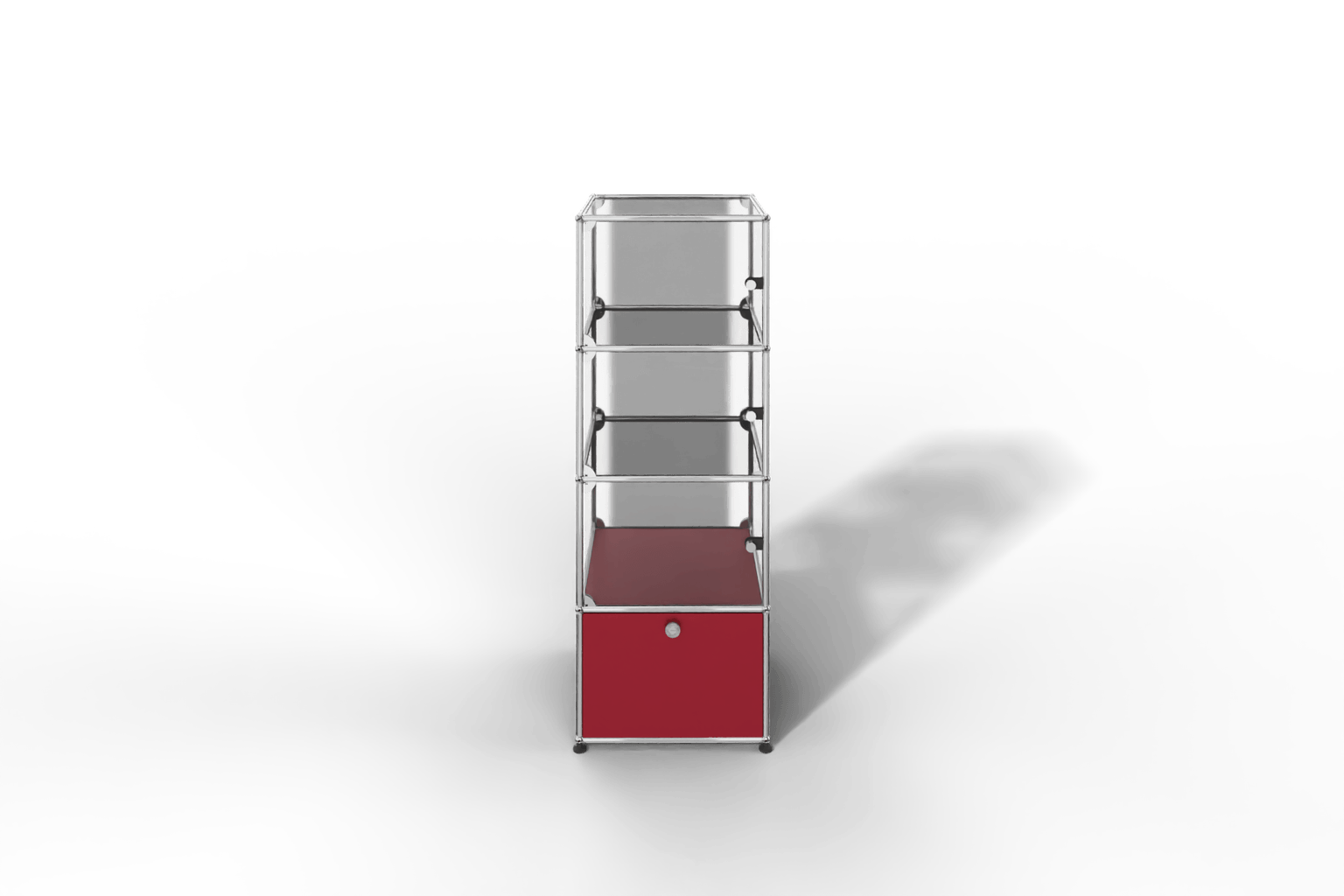 USM Haller Glasvitrine mit 3 Glastüren und 1 Klapptüre Produktbild