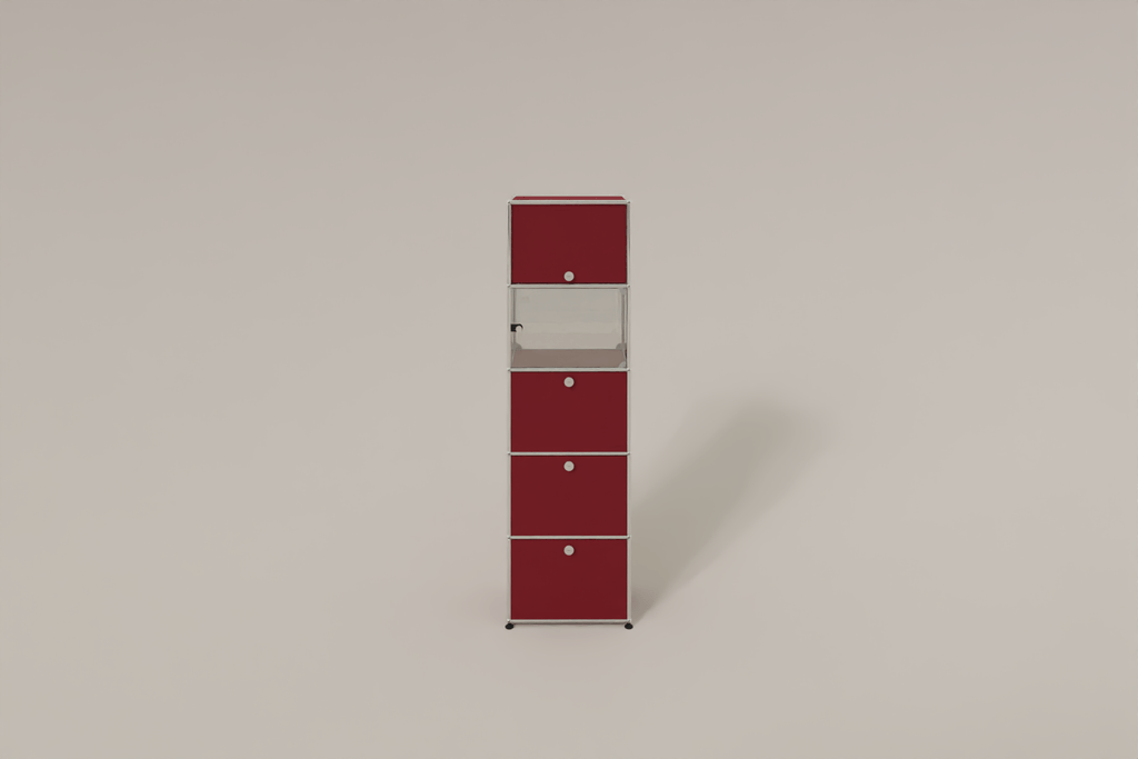 USM Haller schmales Regal mit Glasabteil Produktbild
