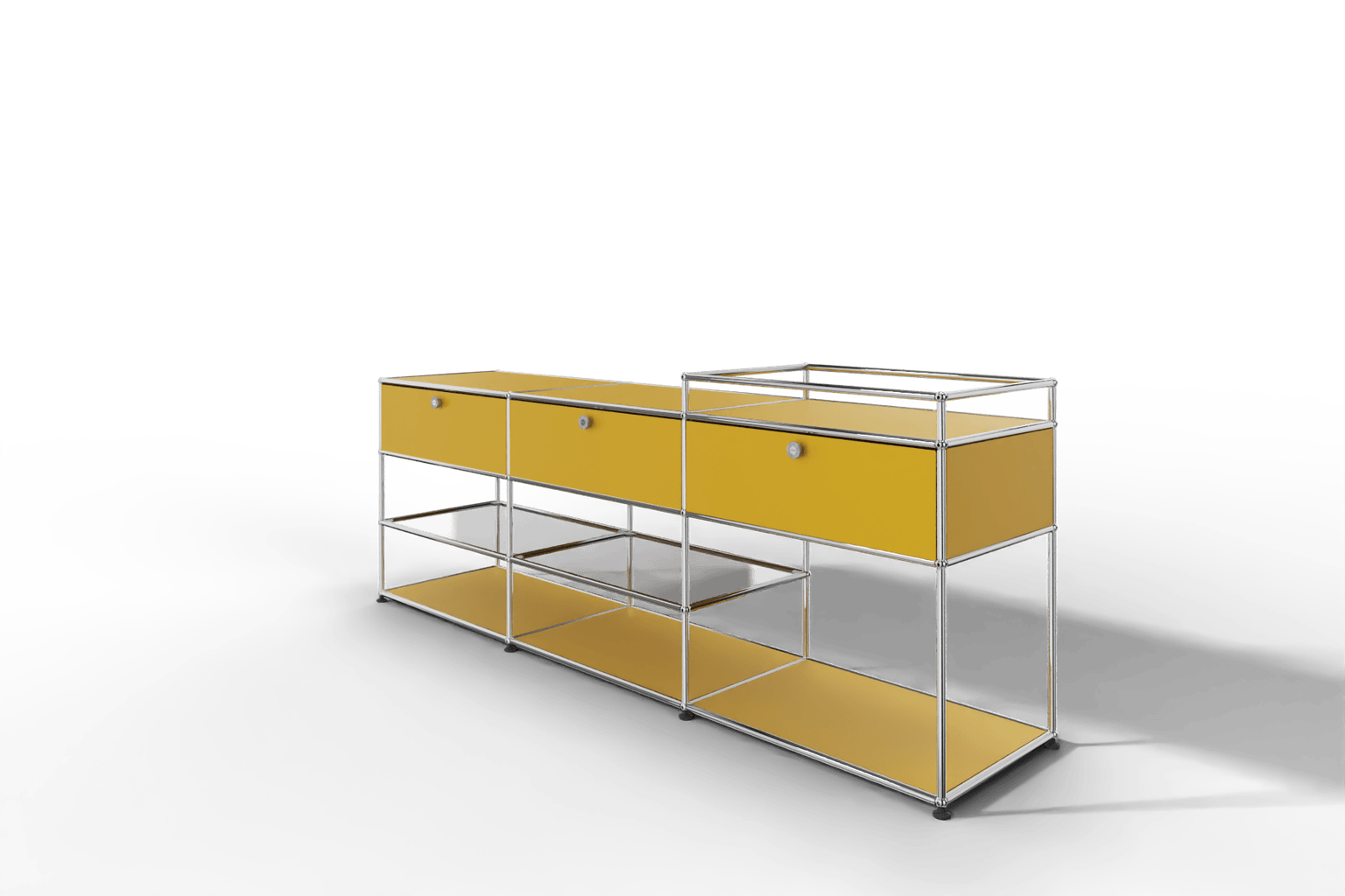 Sideboard mit 3 Klapptüren und offenen Fächern Produktbild