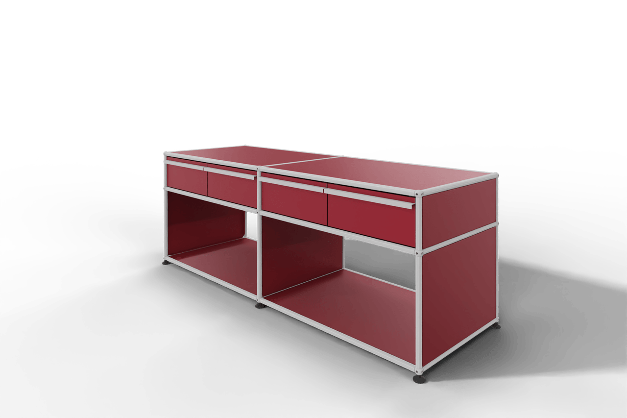 USM Haller Sideboard, mit 4 Schubladen A6 und 2 offenen Fächern. Tiefe 50 cm. Produktbild