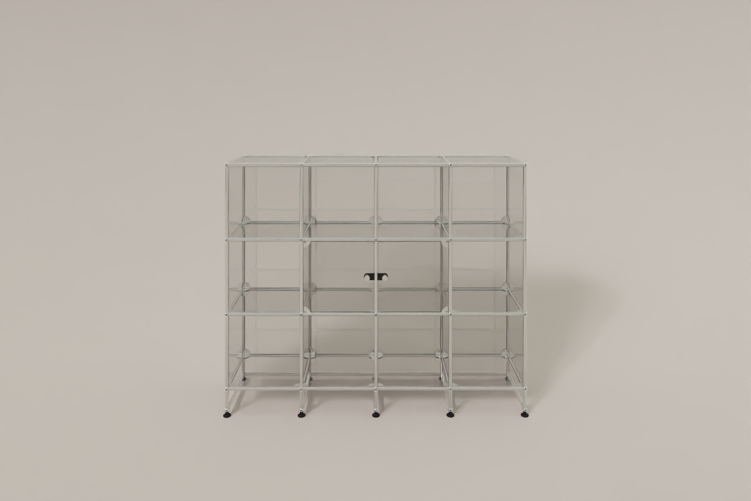 USM Haller Glasvitrine mit 2 Glastüren und 10 offenen Fächern Produktbild