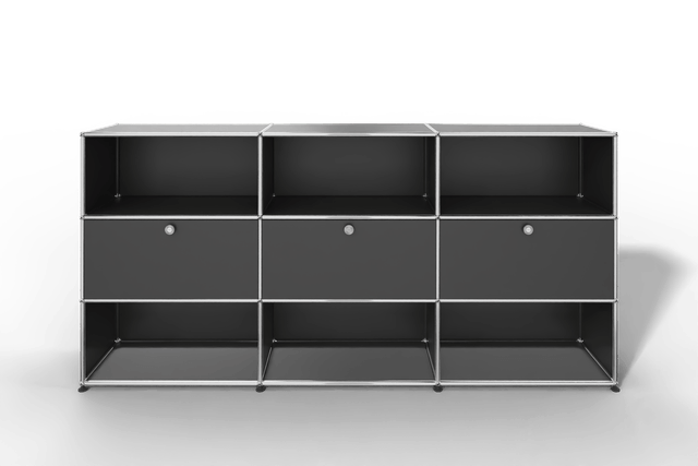 USM Haller Highboard mit 3 Klapptüren und 6 offenen Fächern