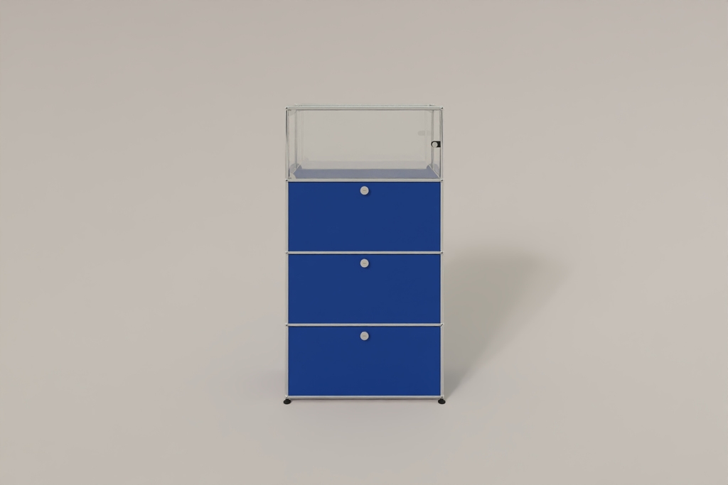 USM Haller Regal, 3 Klapptüren, 1 Vitrinen-Element Produktbild