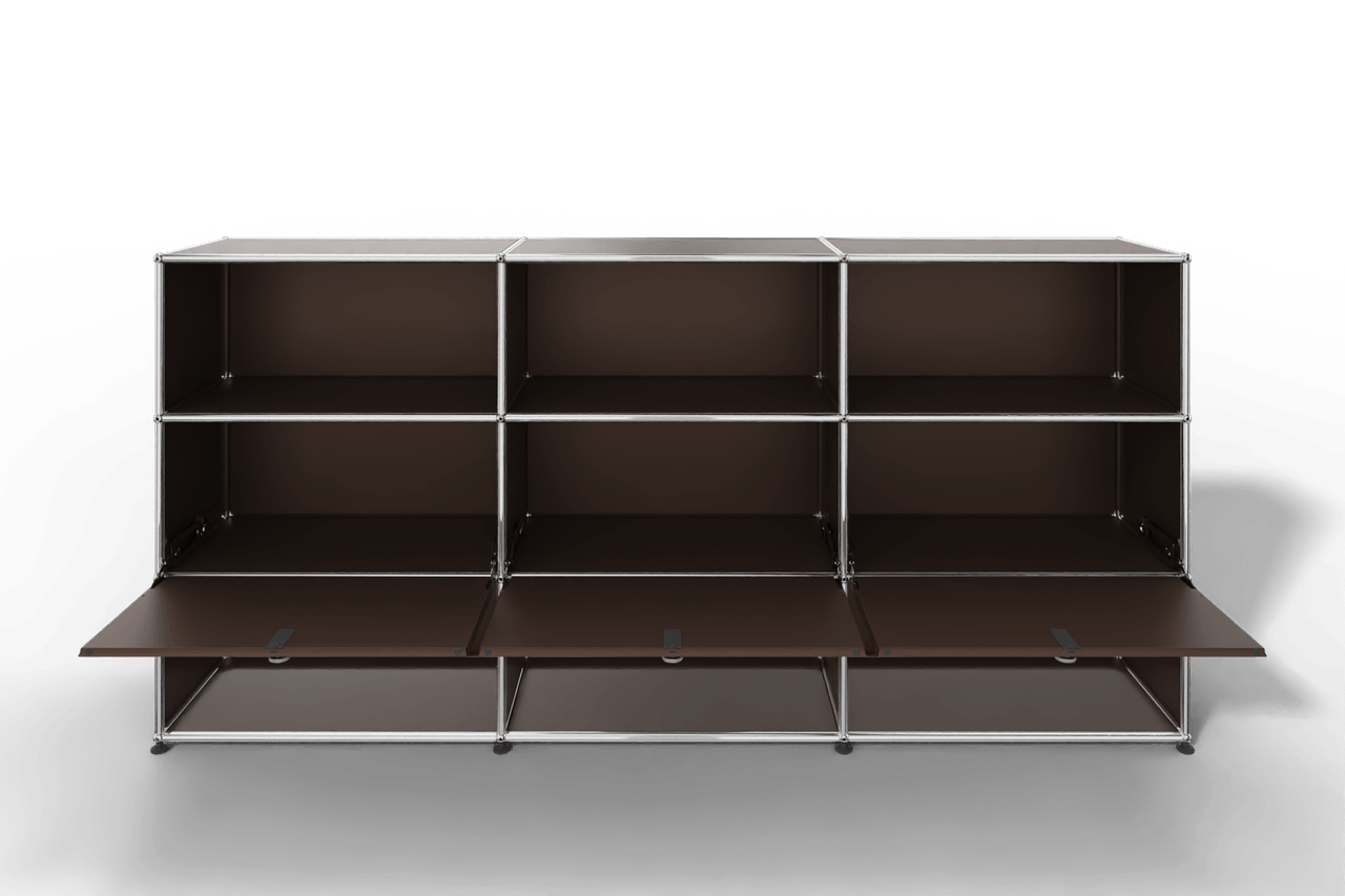 USM Haller Highboard mit 3 Klapptüren und 6 offenen Fächern Produktbild
