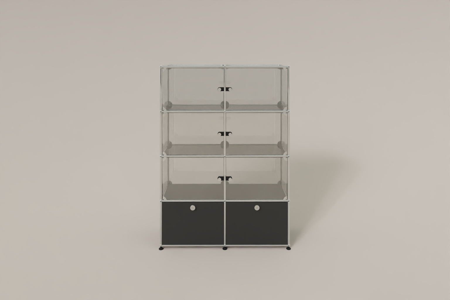 USM Haller Glasvitrine mit 6 Glastüren und 2 Klapptüren Produktbild