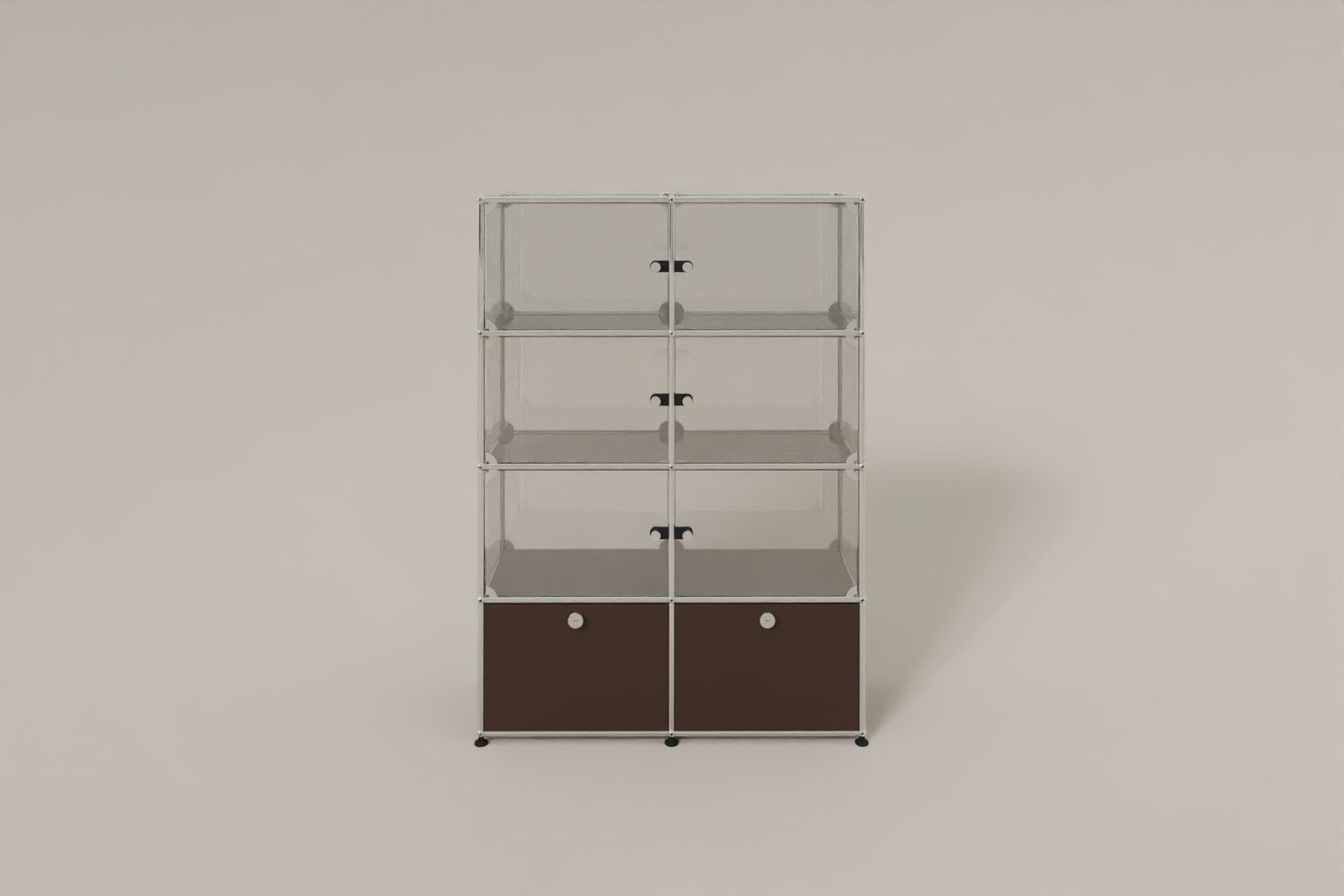 USM Haller Glasvitrine mit 6 Glastüren und 2 Klapptüren Produktbild