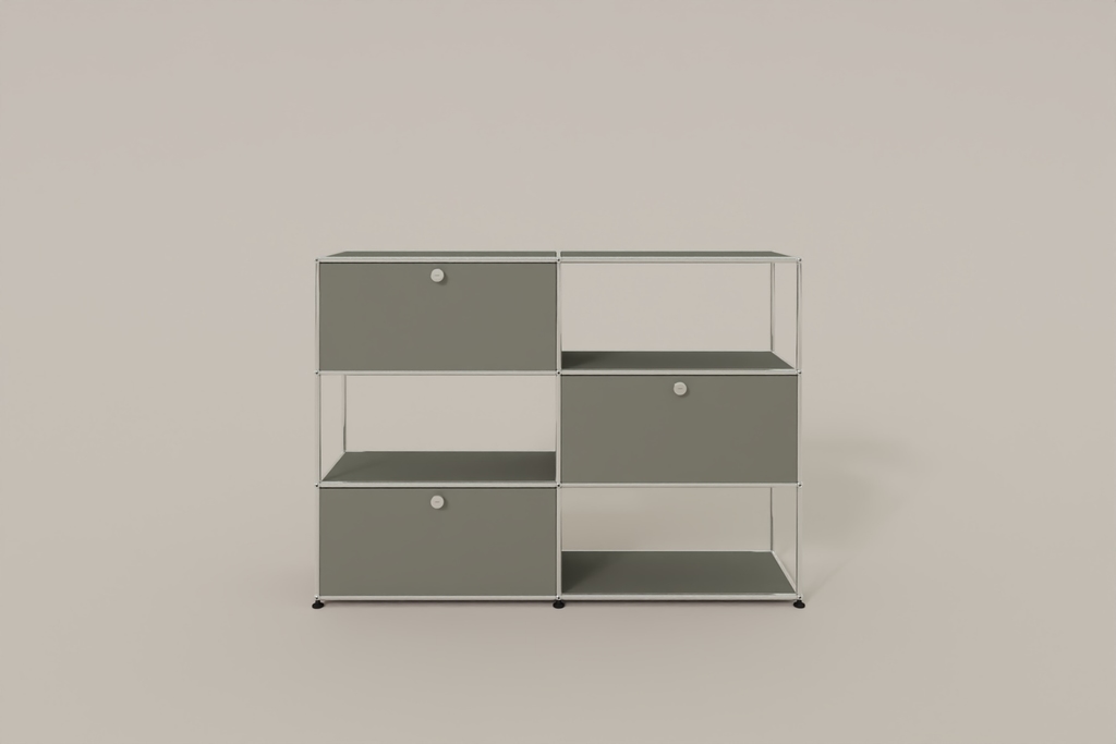 USM Haller Highboard/Raumteiler, 3 offene Elemente, 3 Klapptüren Produktbild
