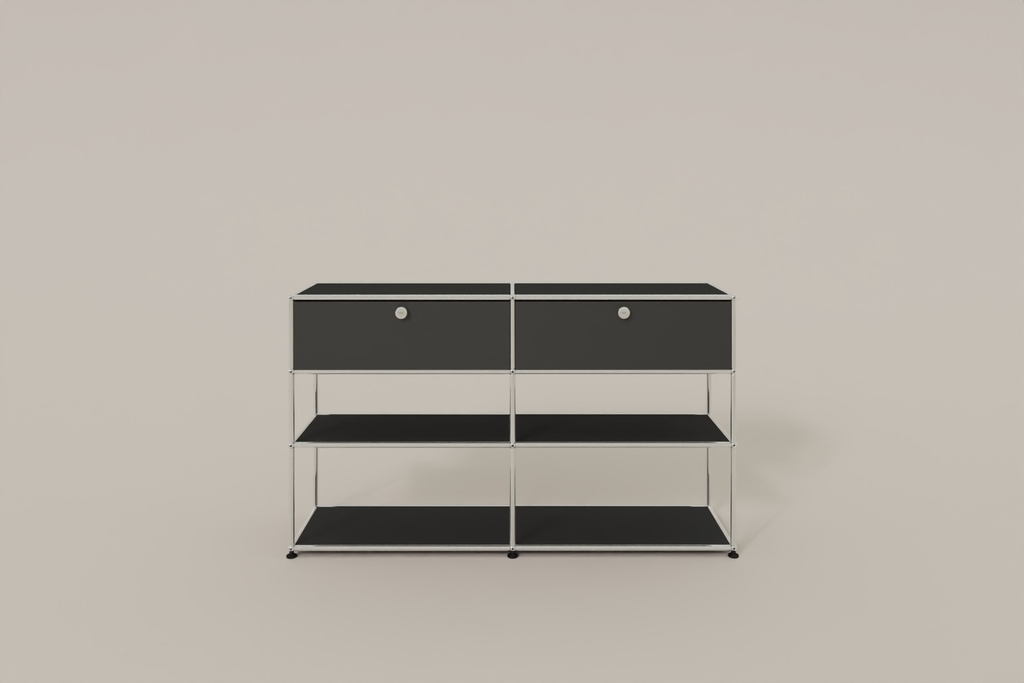 USM Haller Highboard mit 2 Klapptüren und 2 offenen Ebenen Produktbild