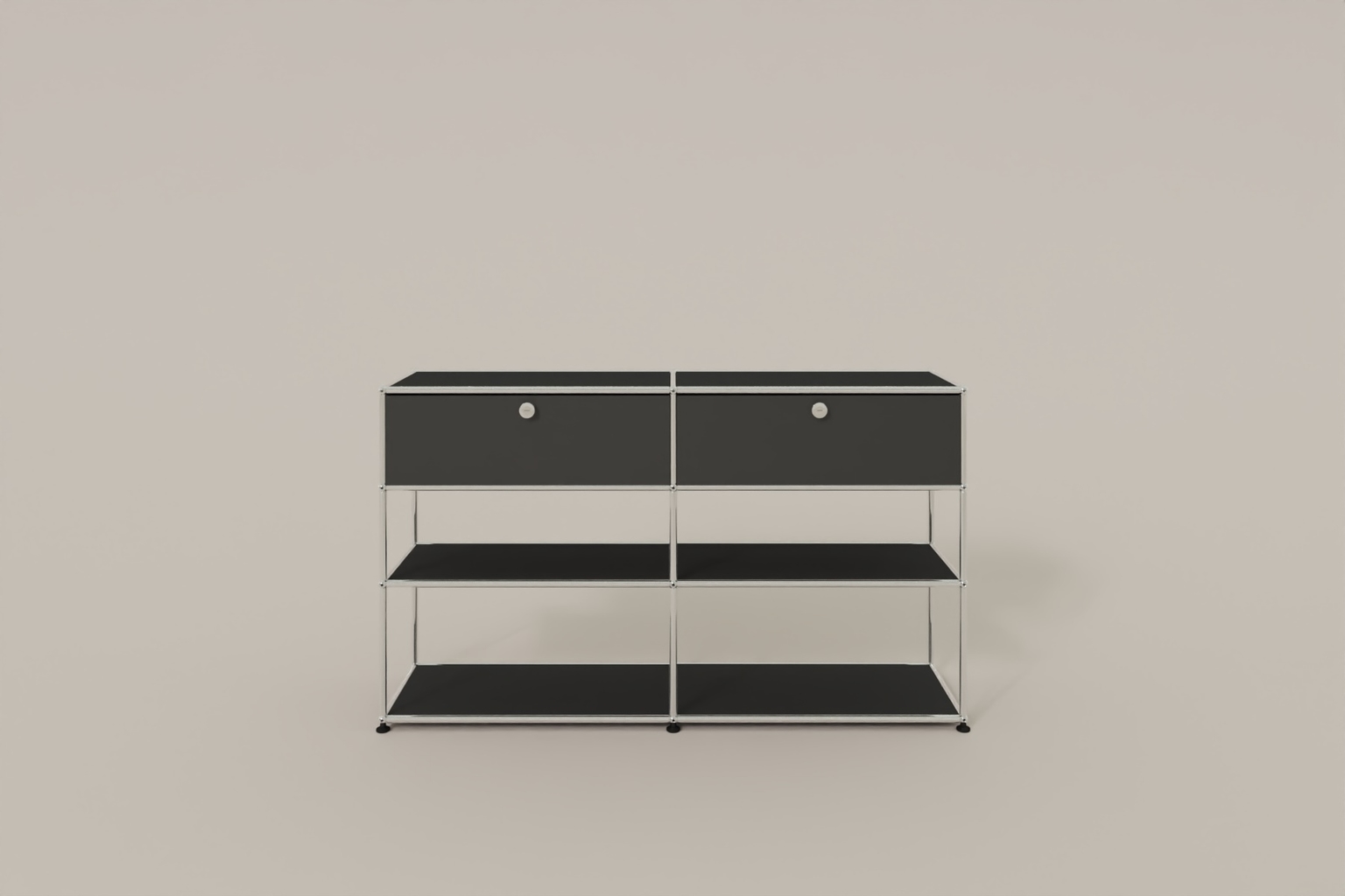 USM Haller Highboard mit 2 Klapptüren und 2 offenen Ebenen Produktbild