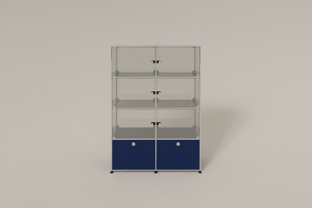 USM Haller Glasvitrine mit 6 Glastüren und 2 Klapptüren Produktbild