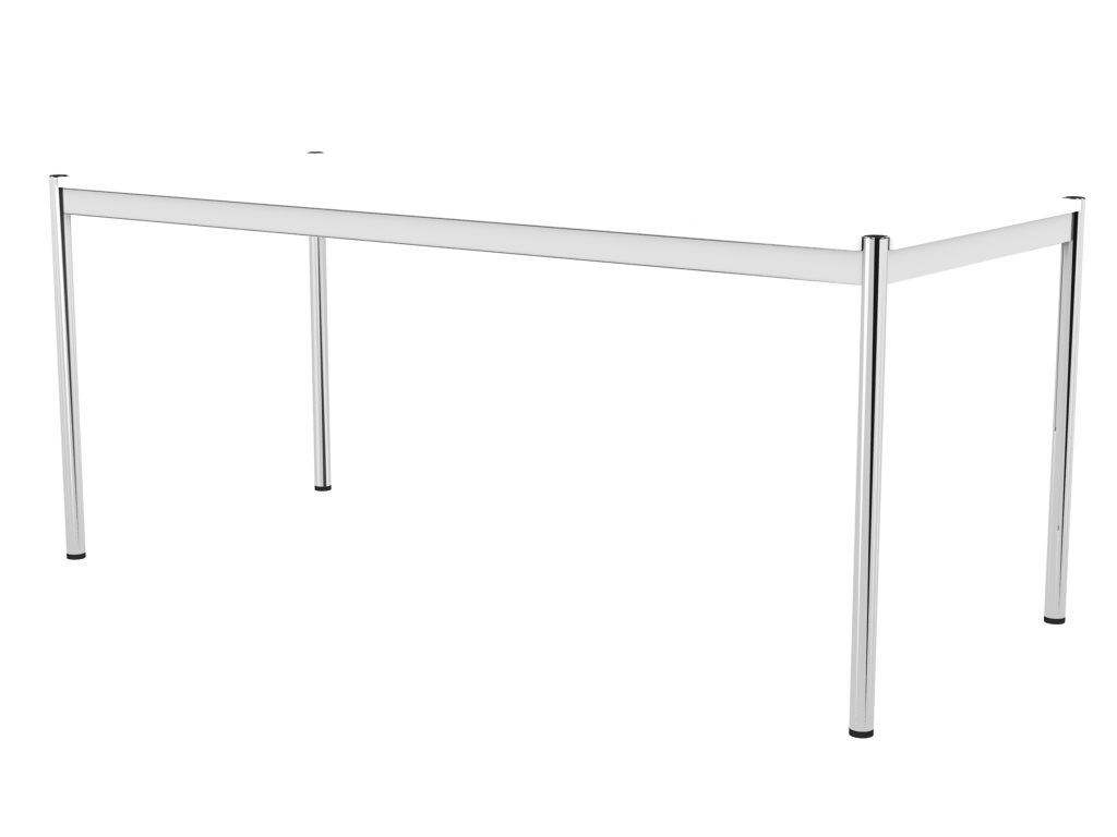USM Haller Tisch, Tiefe 1000 mm, MDF pulverbeschichtet reinweiss, Länge wählbar