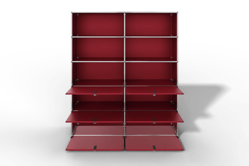 USM Haller Schrank/Regal mit 6 Klapptüren und offenen Fächern. Produktbild