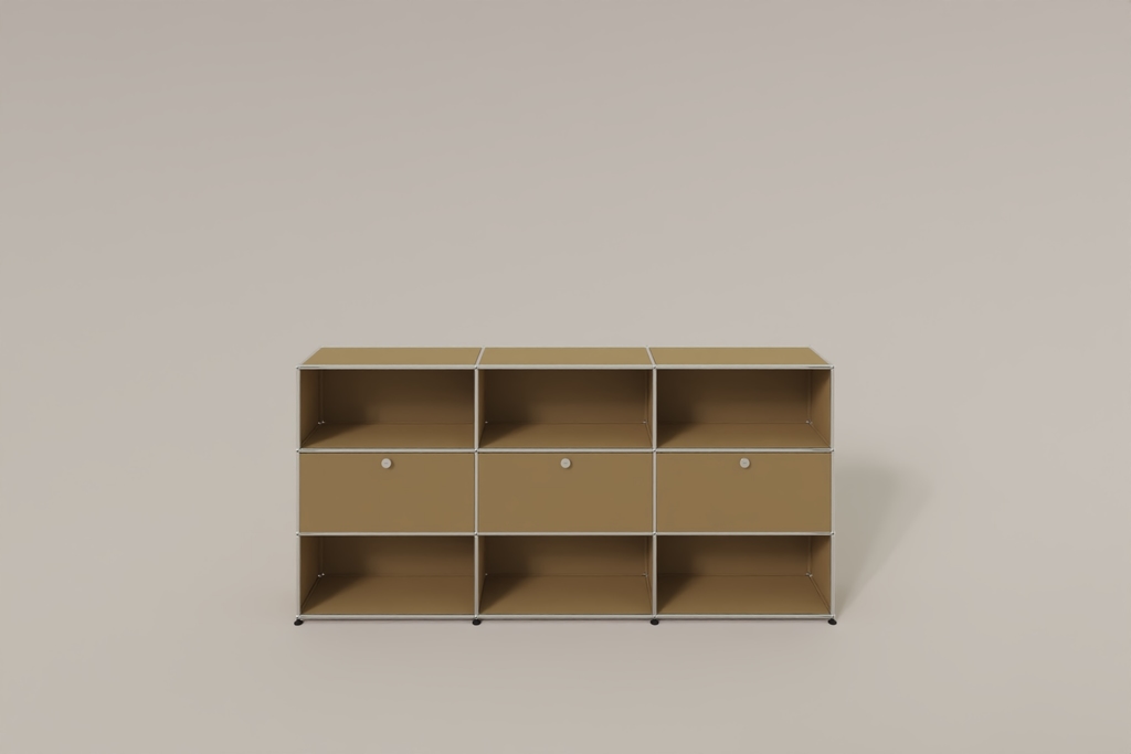 USM Haller Highboard mit 3 Klapptüren und 6 offenen Fächern Produktbild