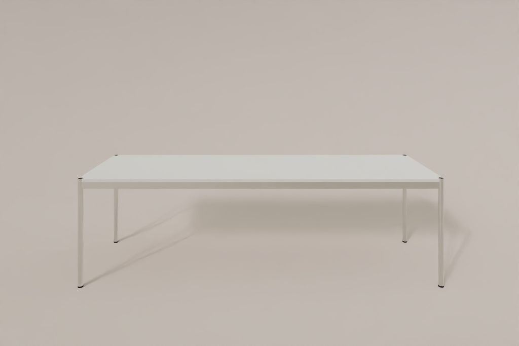 USM Haller Tisch, Tiefe 750 mm, MDF pulverbeschichtet reinweiss, Länge wählbar Produktbild