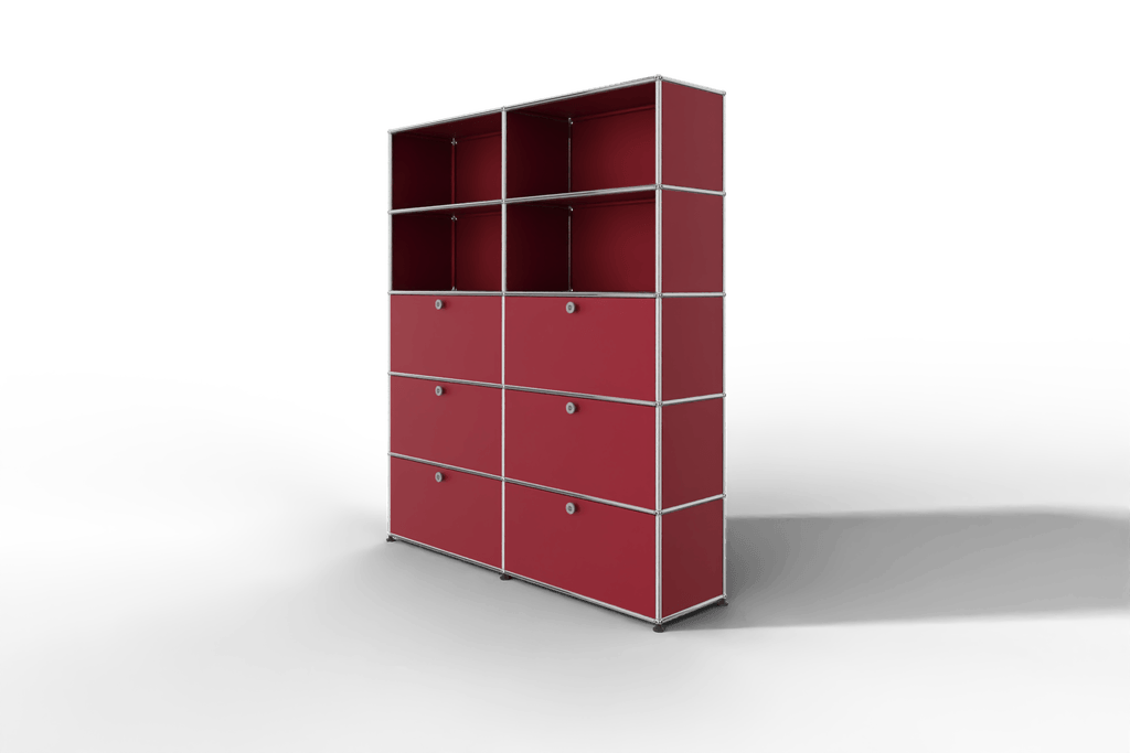 USM Haller Schrank/Regal mit 6 Klapptüren und offenen Fächern. Produktbild