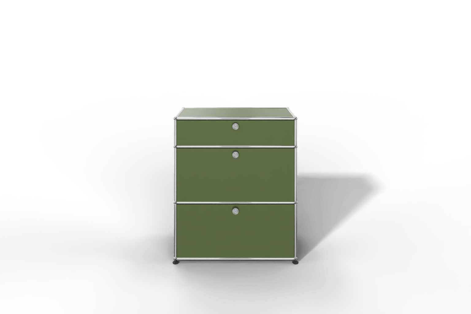 USM Haller Highboard mit zwei Klapptüren, je einem Zwischenboden und einer Schublade Produktbild