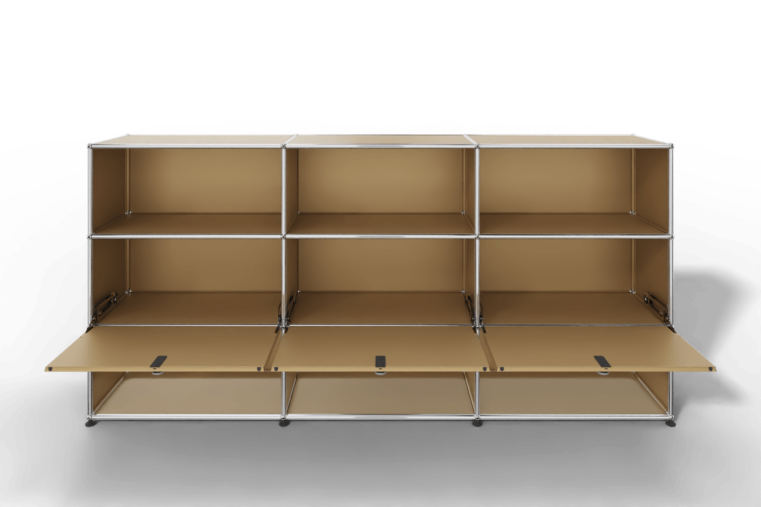USM Haller Highboard mit 3 Klapptüren und 6 offenen Fächern Produktbild