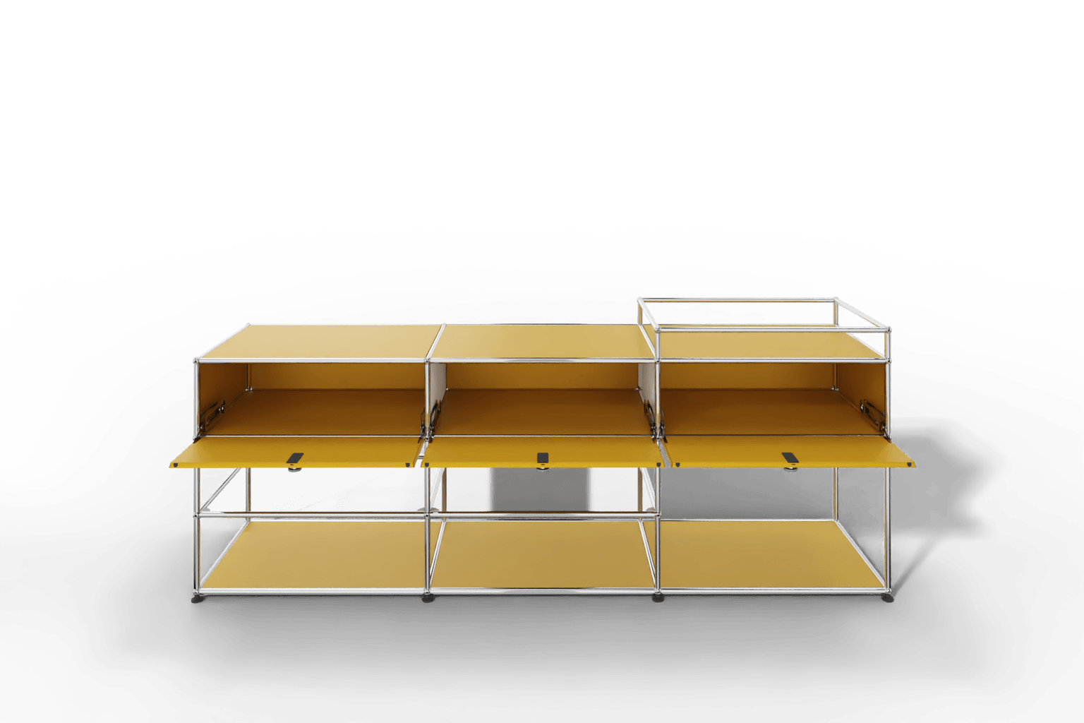 Sideboard mit 3 Klapptüren und offenen Fächern Produktbild