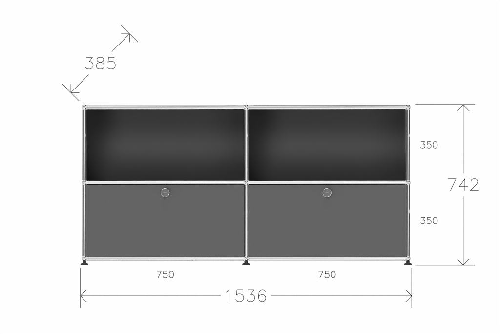 USM Haller Sideboard mit 2 Klapptüren, von Paul Schärer & Fritz Haller Produktbild