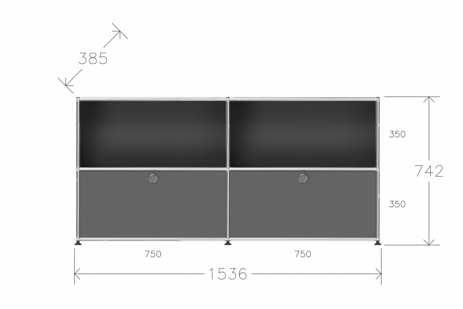 USM Haller Sideboard mit 2 Klapptüren, von Paul Schärer & Fritz Haller Produktbild