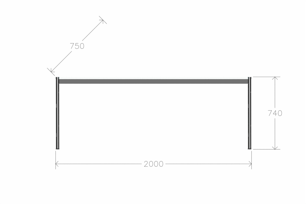USM Haller Glastisch, Tiefe 750 mm, Länge wählbar Produktbild