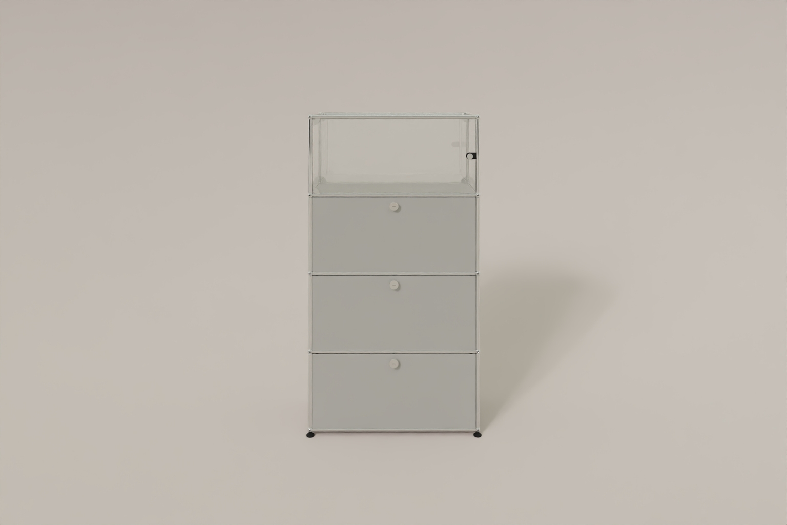 USM Haller Regal, 3 Klapptüren, 1 Vitrinen-Element Produktbild