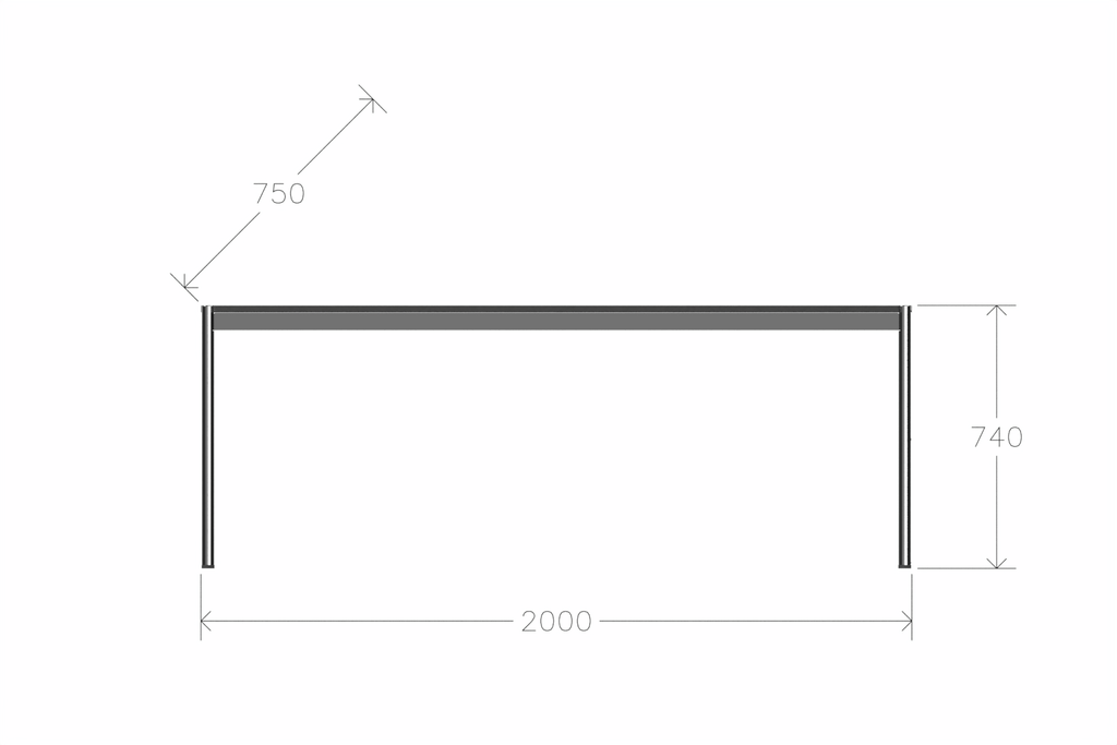 USM Haller Tisch, Tiefe 750 mm, MDF pulverbeschichtet reinweiss, Länge wählbar Produktbild