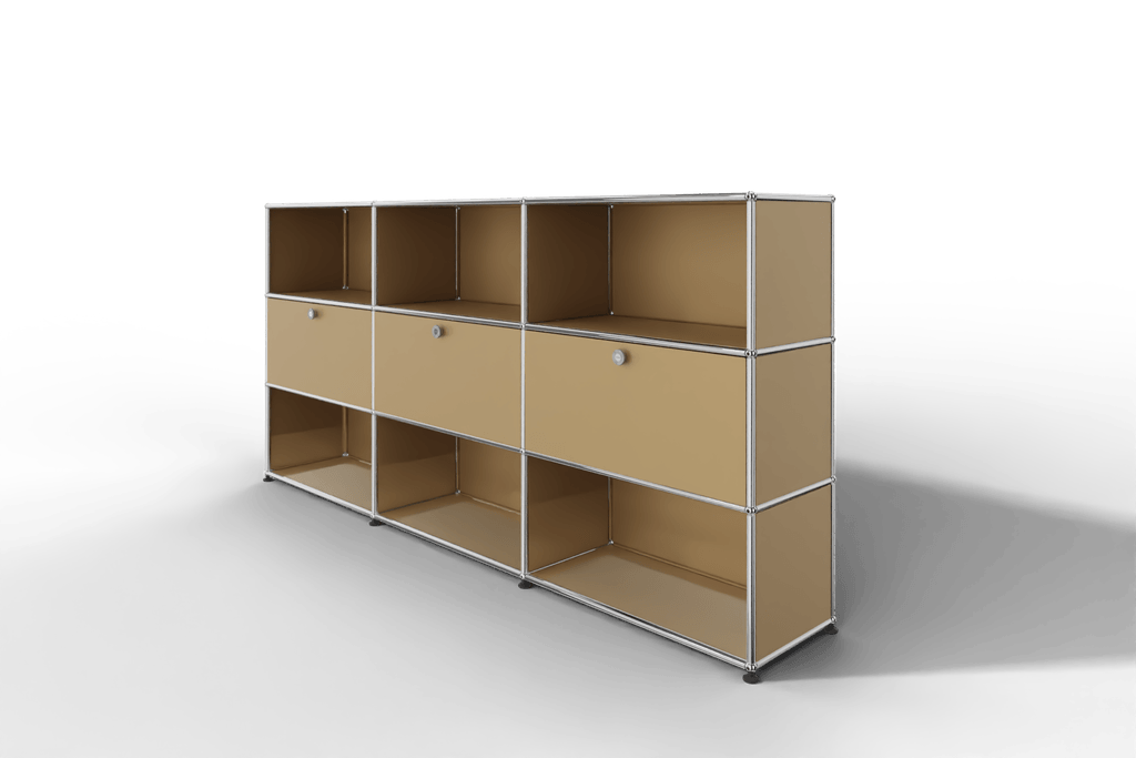 USM Haller Highboard mit 3 Klapptüren und 6 offenen Fächern Produktbild