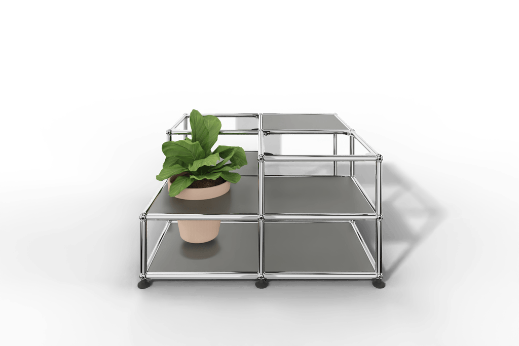 Couchtisch mit Glastablaren und Pflanzeneinsatz Produktbild