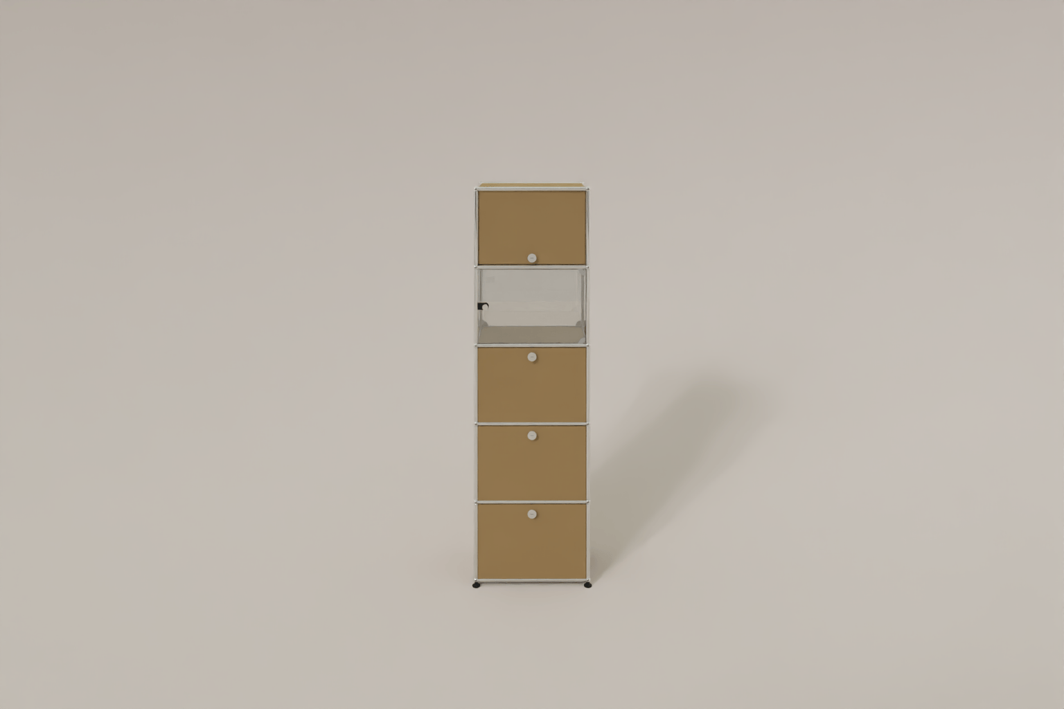 USM Haller schmales Regal mit Glasabteil Produktbild
