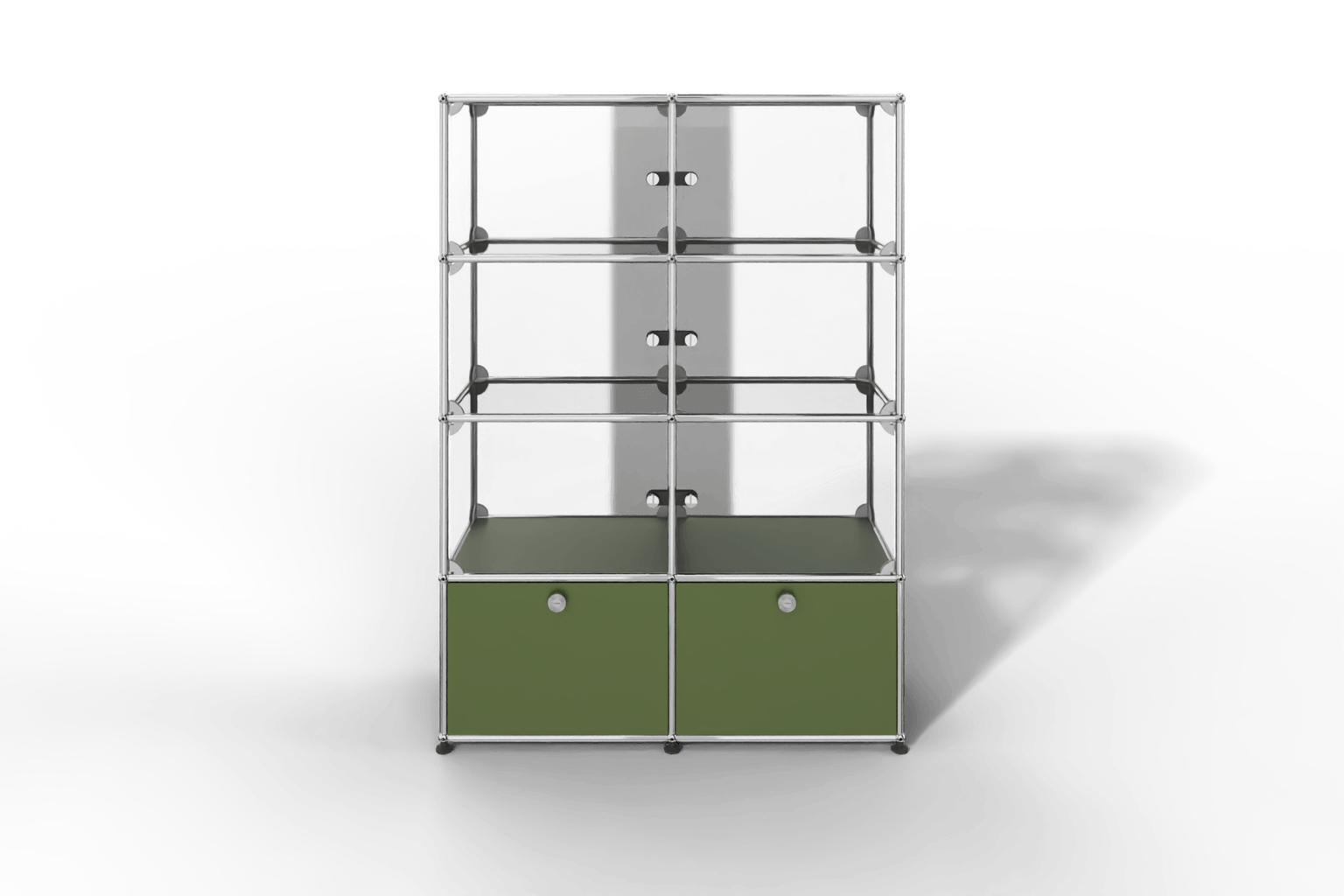 USM Haller Glasvitrine mit 6 Glastüren und 2 Klapptüren Produktbild
