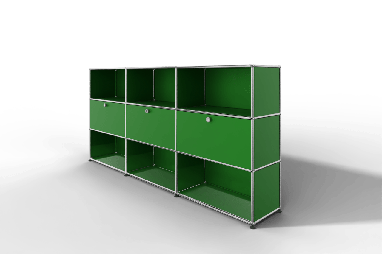 USM Haller Highboard mit 3 Klapptüren und 6 offenen Fächern Produktbild