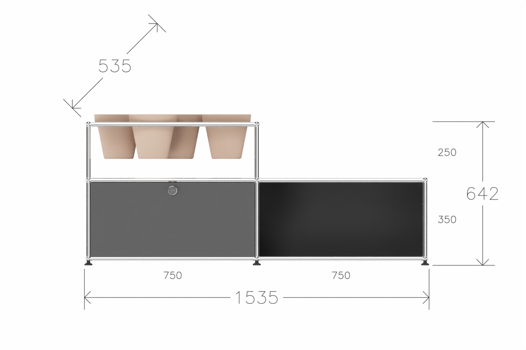 USM Haller Lowboard mit Pflanzeneinlage Produktbild