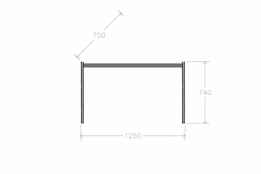 USM Haller Glastisch, Tiefe 750 mm, Länge wählbar Produktbild