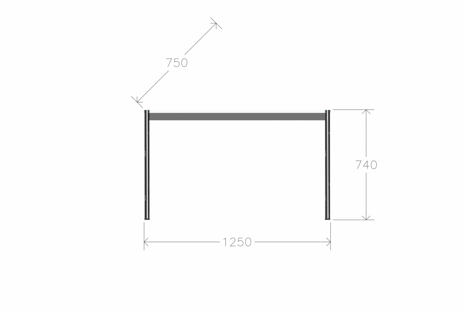 USM Haller Glastisch, Tiefe 750 mm, Länge wählbar Produktbild